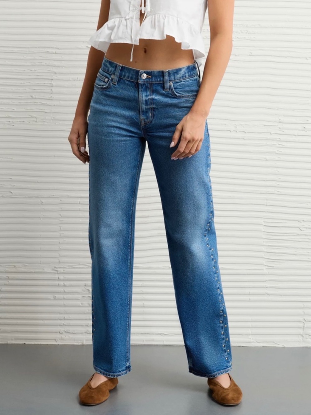 American Eagle Stretch Studded High-Waisted Stovepipe Jeans Size 2 Short